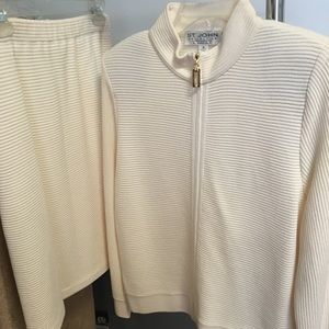 St John knit suit ivory size 12