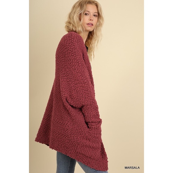 LAST ONE!! Open Front Sweater with Pockets - Picture 2 of 3