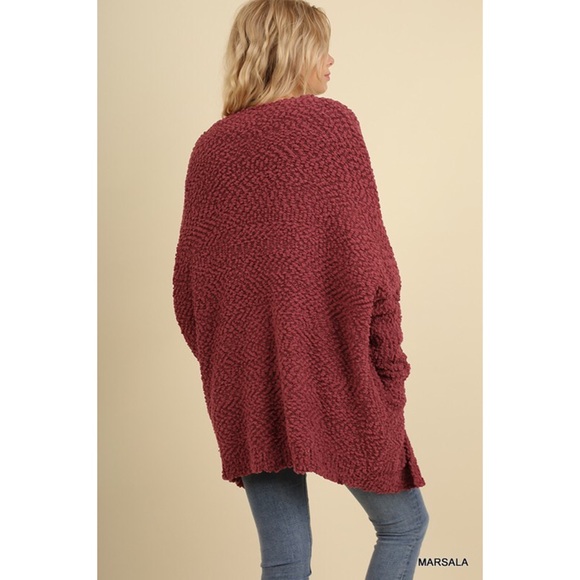 LAST ONE!! Open Front Sweater with Pockets - Picture 3 of 3