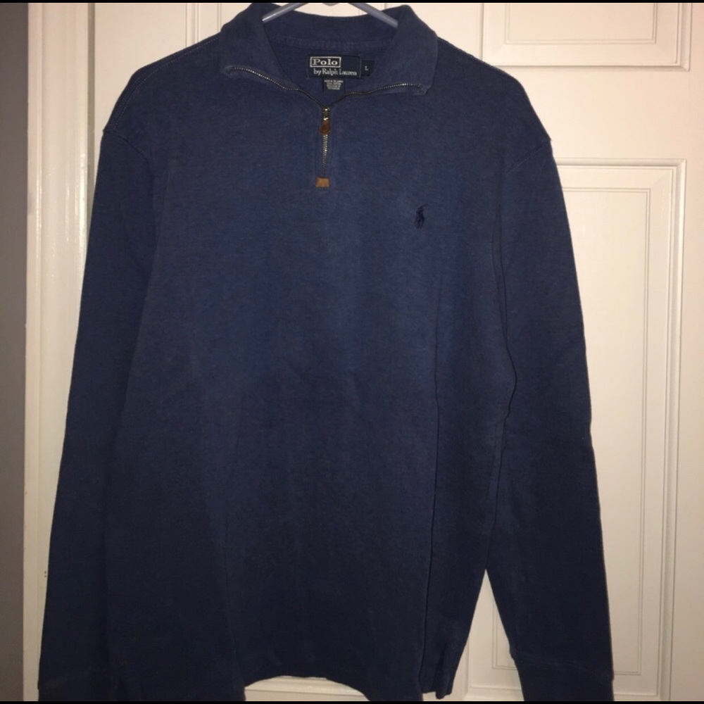 Blue Polo Half Zip Pullover