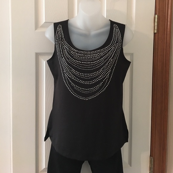 Susan Graver Tops - Susan Graver Style Black rhinestone tank in XS.