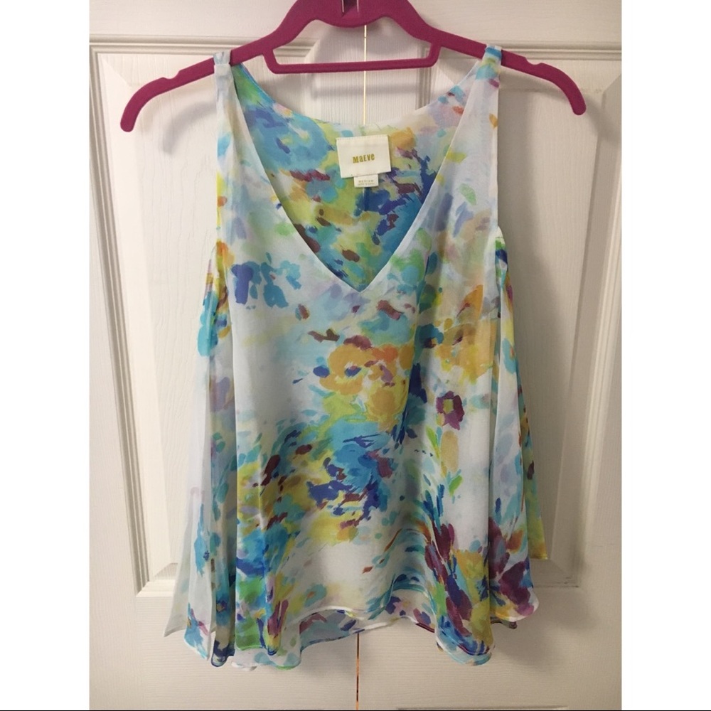 Anthropologie Maeve floral flowy top
