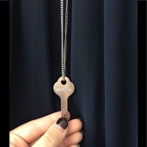 Giving Key Silver Necklace! Barely Worn