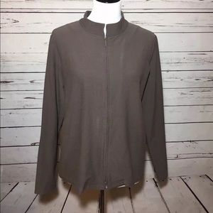 Eileen Fischer Light Weight Brown Zip Up Jacket