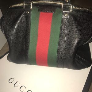 Gucci Boston Black Leather Bag