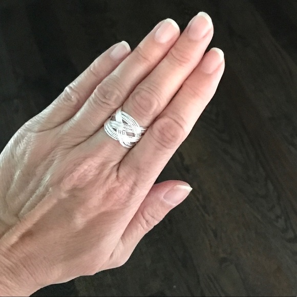 NWOT Silver Wide Braided Adjustable Band - Picture 3 of 4