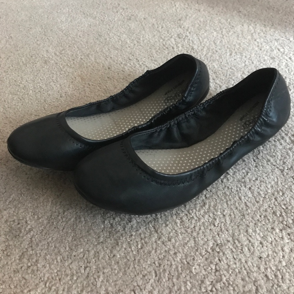 Faded Glory Black Memory Foam Flats