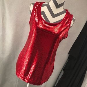 Red Sequin Tank Top
