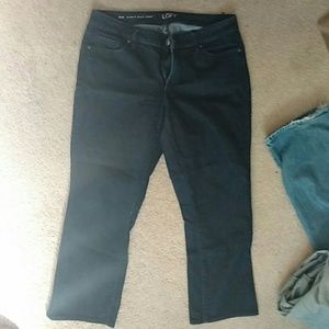 Loft curvy kick crop dark rinse jeans