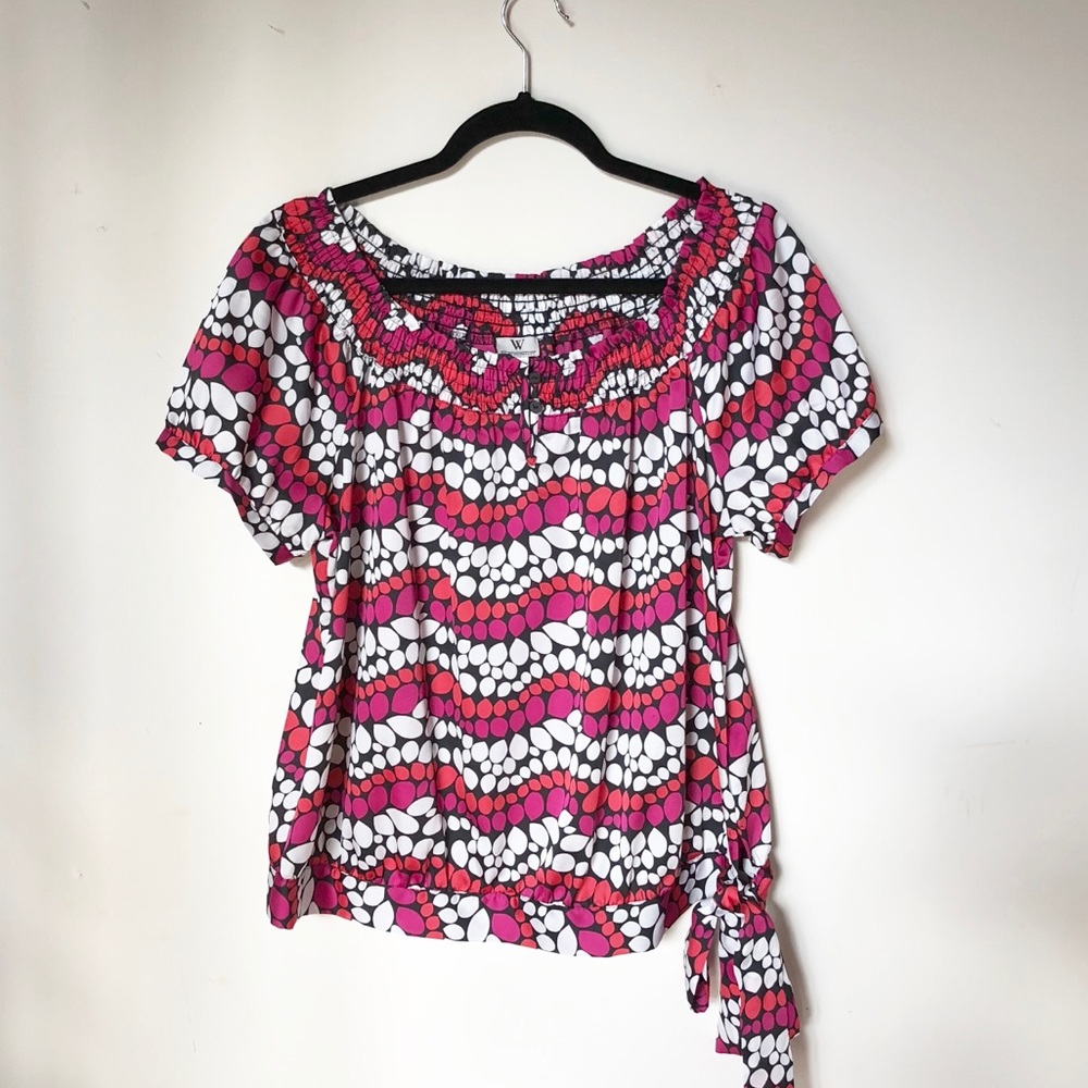 super cute silky blouse w/ side tie