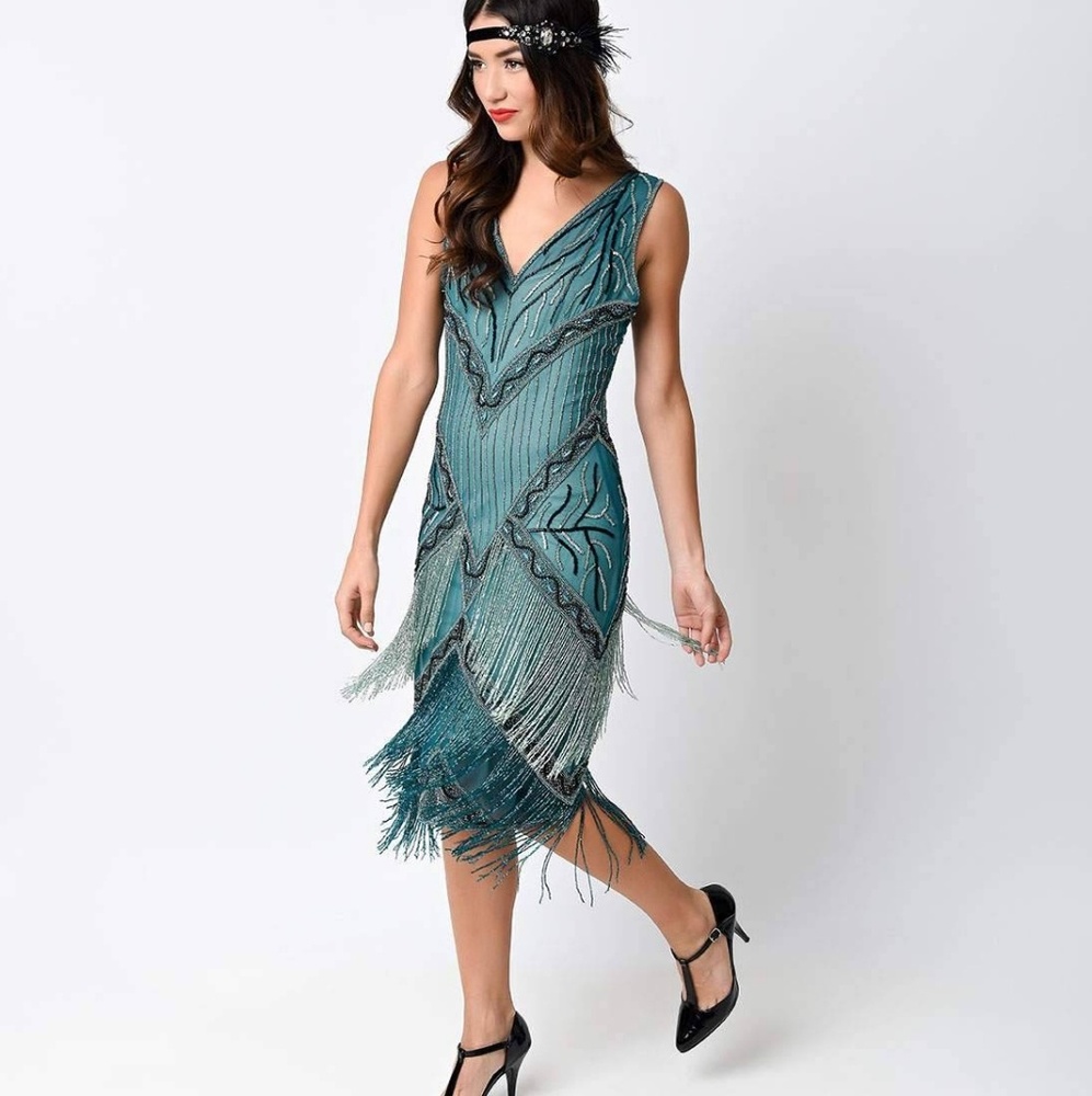 Beaded Art Deco, Great Gatsby, Flapper Dress