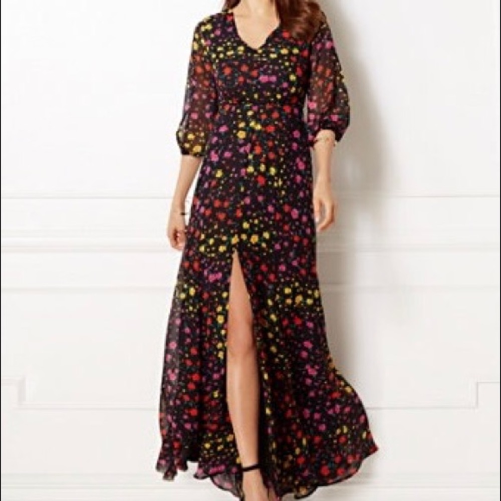 Eva Mendez Floral Maxi Dress