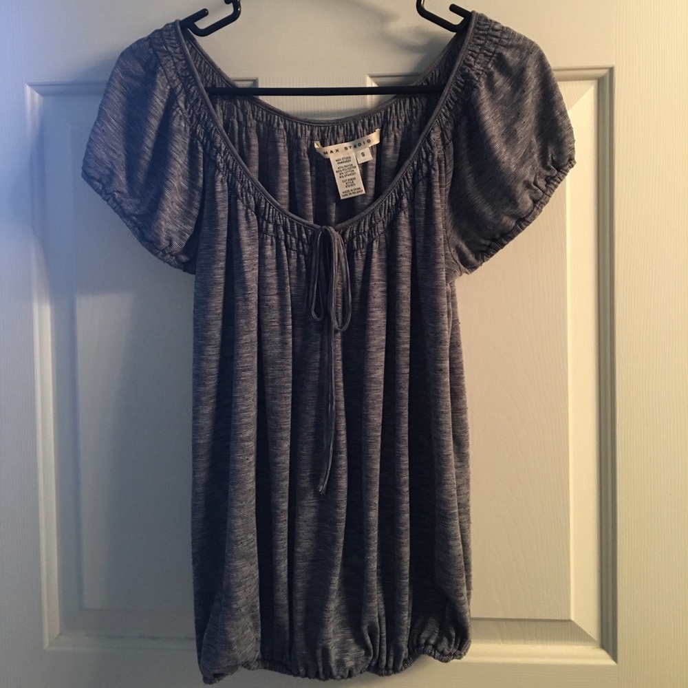 Max Studio Top Navy/White Small