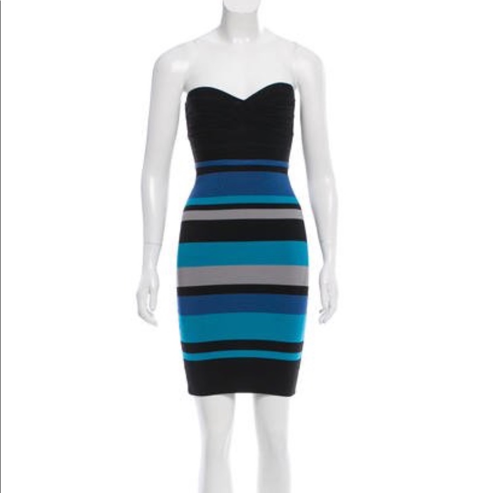 Herve Leger Strapless Bandage Dress