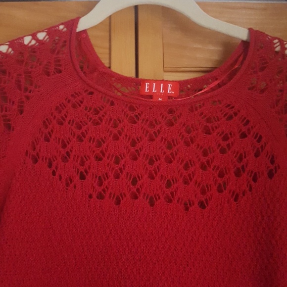 Red sweater with cute see through detail on top - Picture 2 of 5