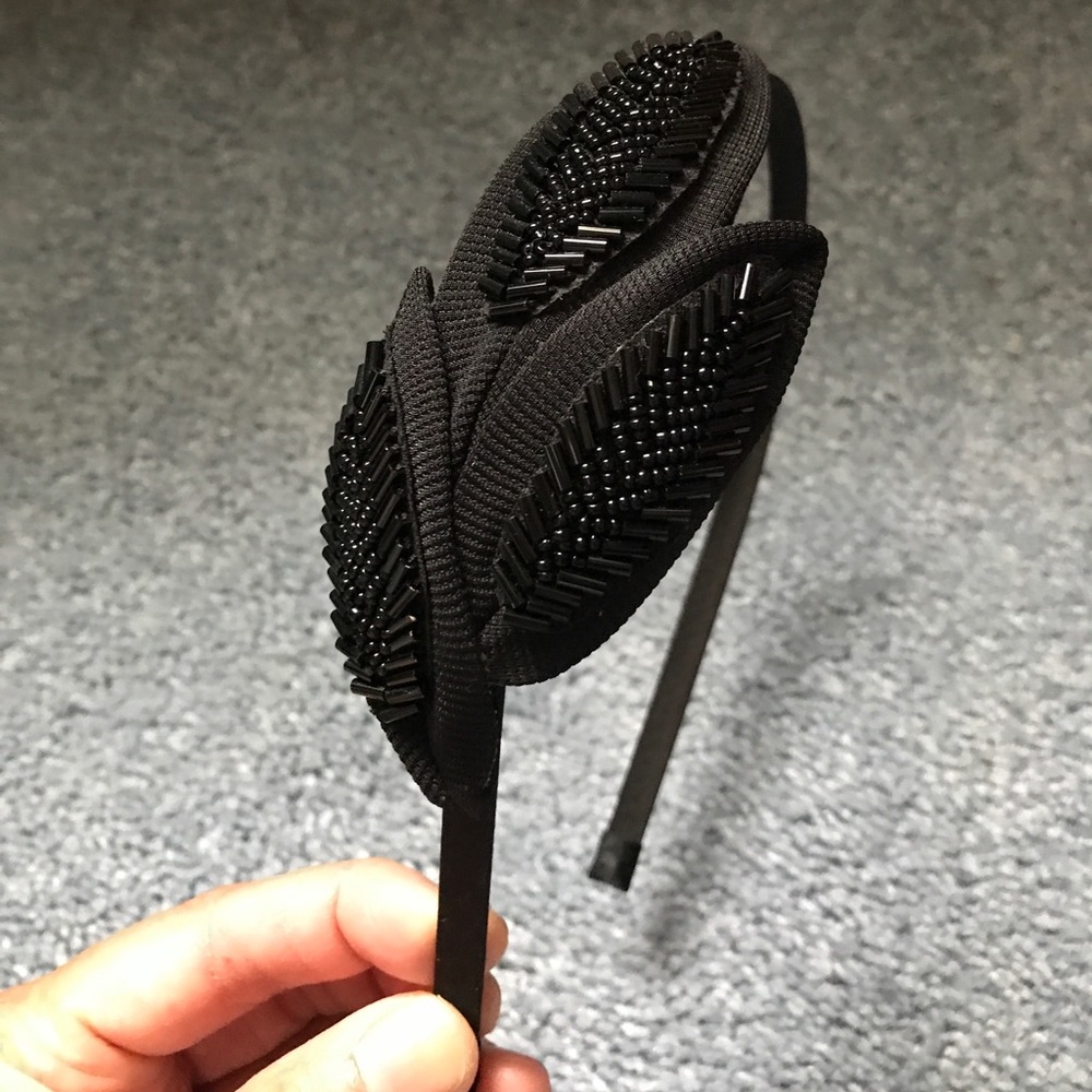 Banana Republic black beaded headband