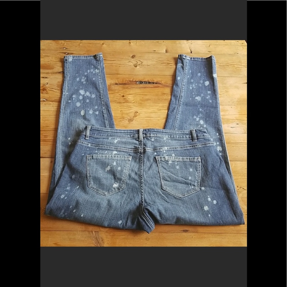 Lane and Bryant bleach splattered boyfriend jeans