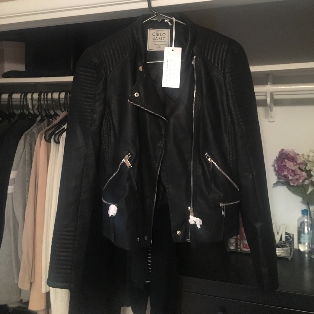 Black leather jacket