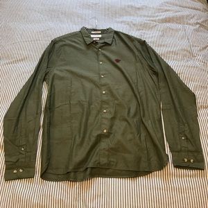 Long Sleeve Green Button Down