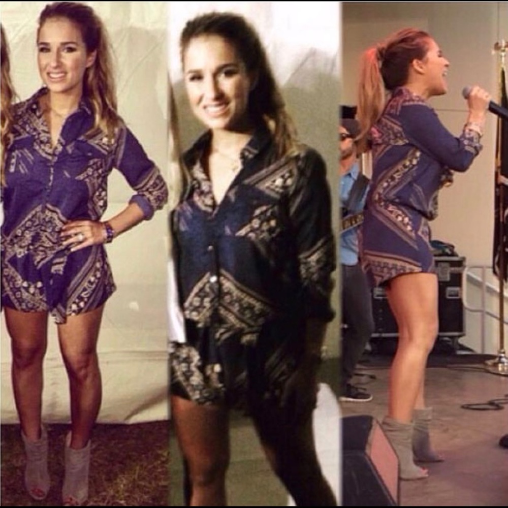 ASOS River Island Printed Shirt Playsuit