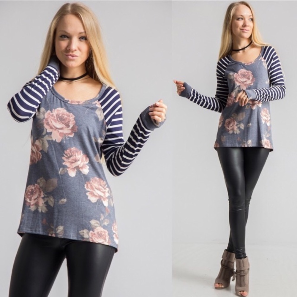 Floral Print Jersey Top