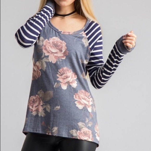 Floral Print Jersey Top - Picture 2 of 2