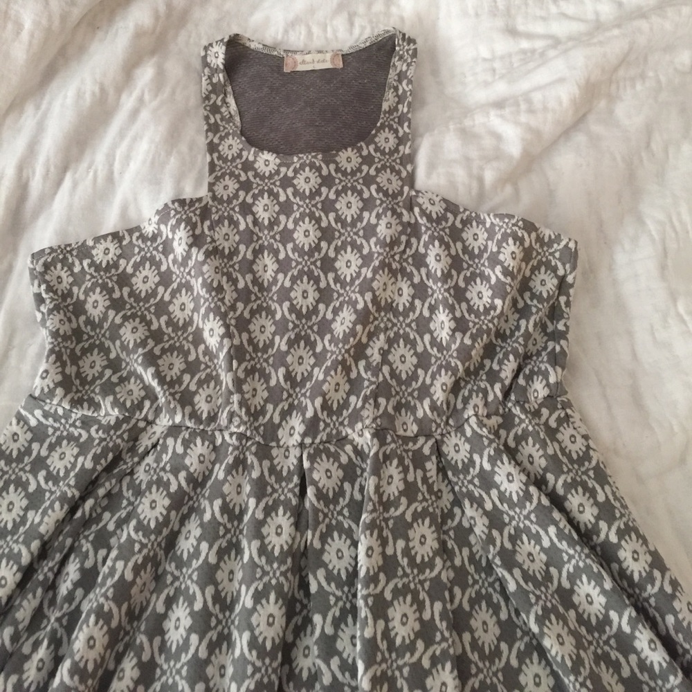 Gray and white Altar'd State fit and flare dress