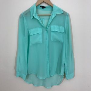 ‼️ Teal Aqua Chiffon Top