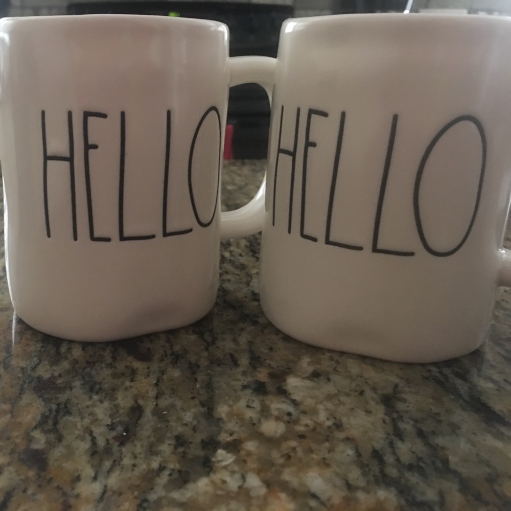 Rae Dunn 2 hello mugs