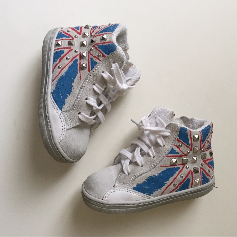 Cult distressed white hightop toddler sneakers