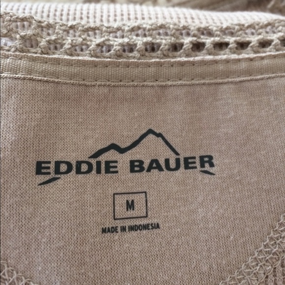 Eddie Bauer taupe embellished light thermal Henley - Picture 7 of 7