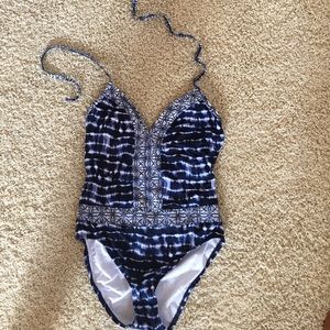 Blue Rod Beattie size 8 one piece bathing suit.