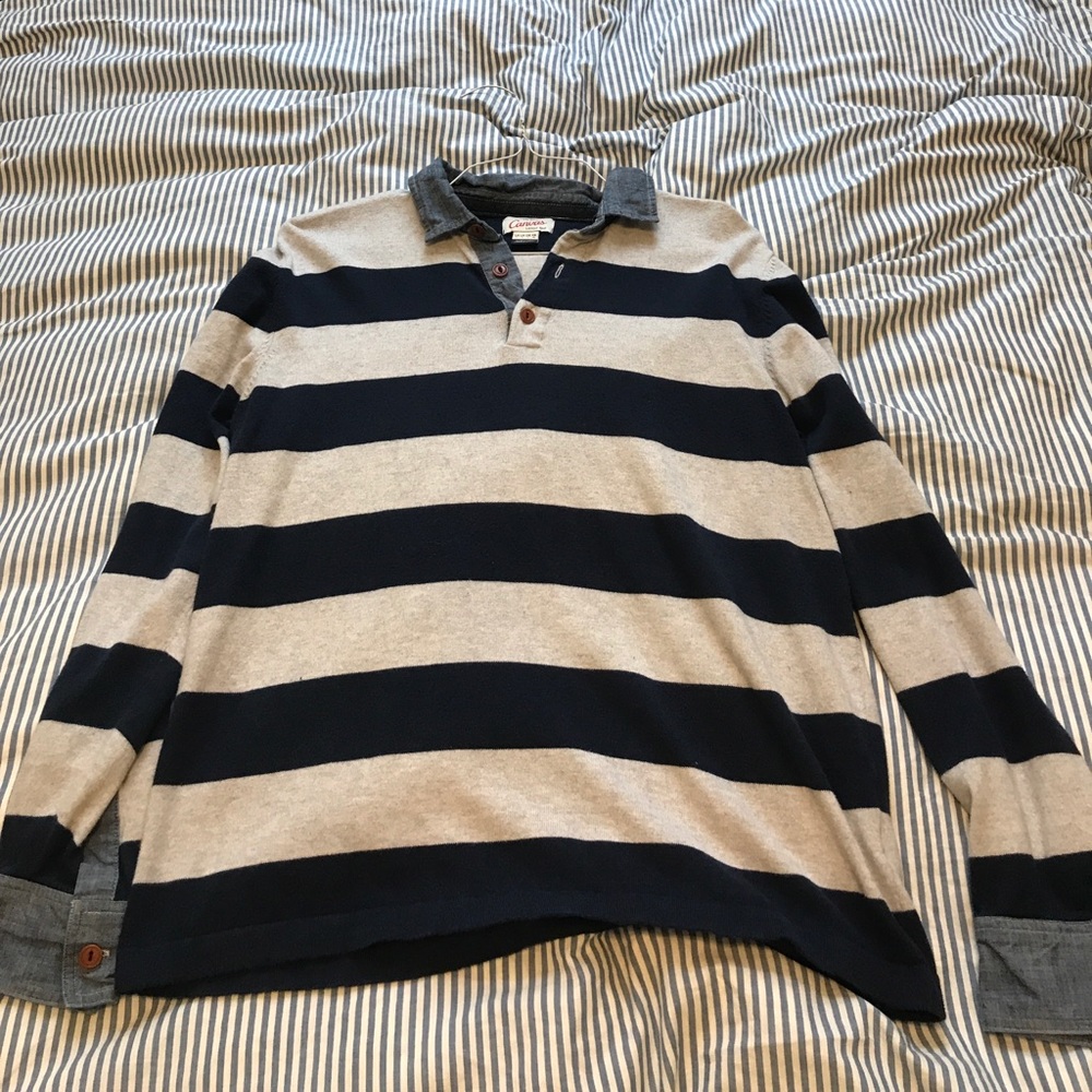 Long sleeve rugby shirt with collar