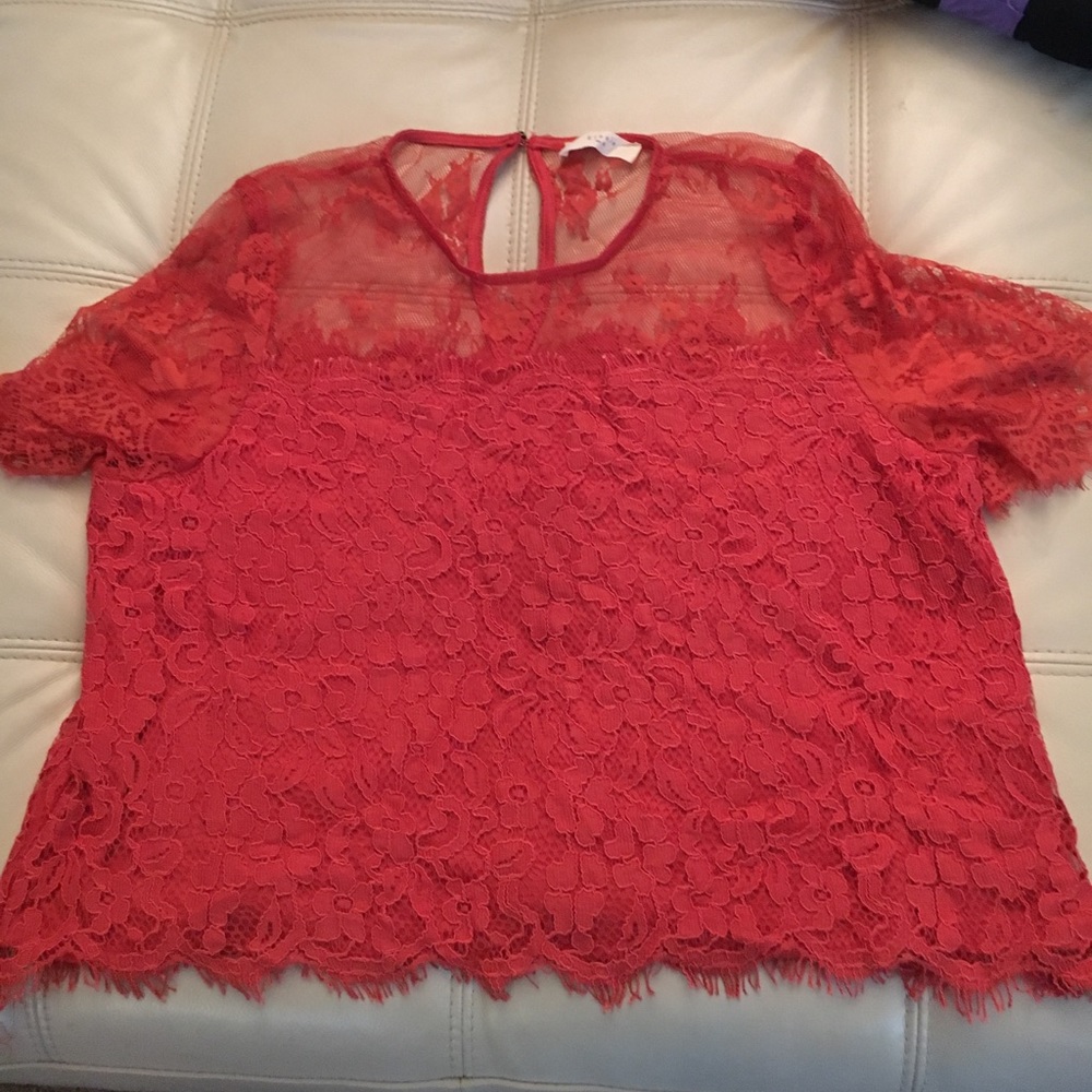 Orange lace top