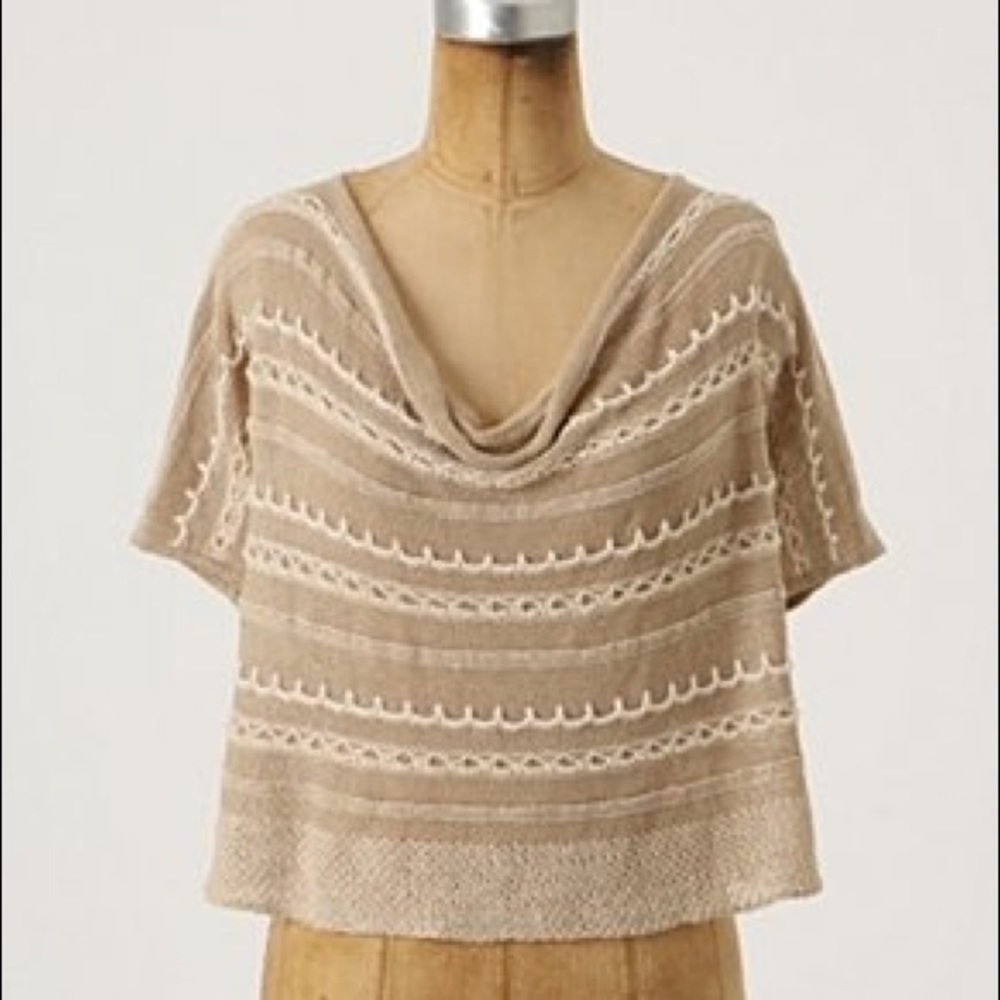 Anthropologie Knitted & Knotted Cropped Sweater