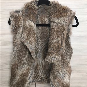 Calypso St. Barths REAL fur rabbit vest with pkts