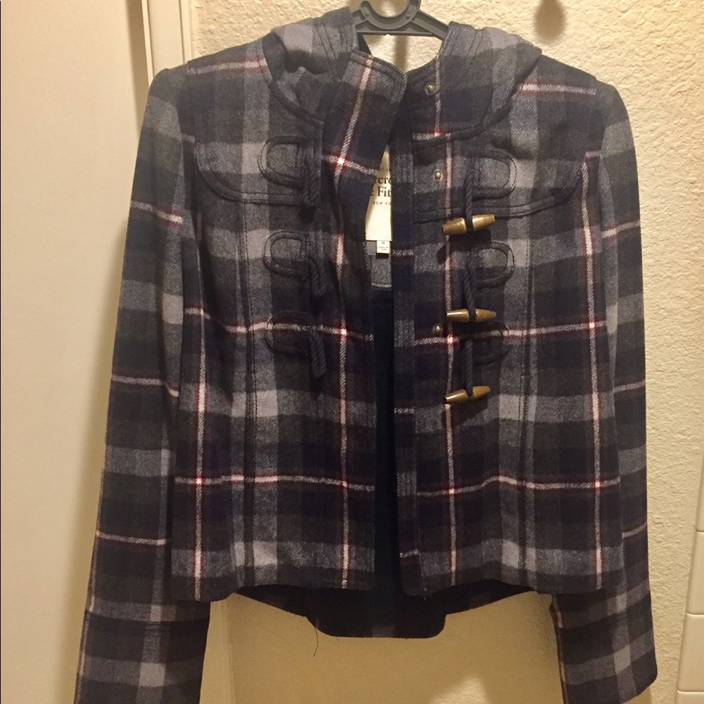 Abercrombie fitch wool plaid jacket coat