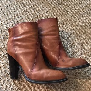 Zara Leather Camel Boots
