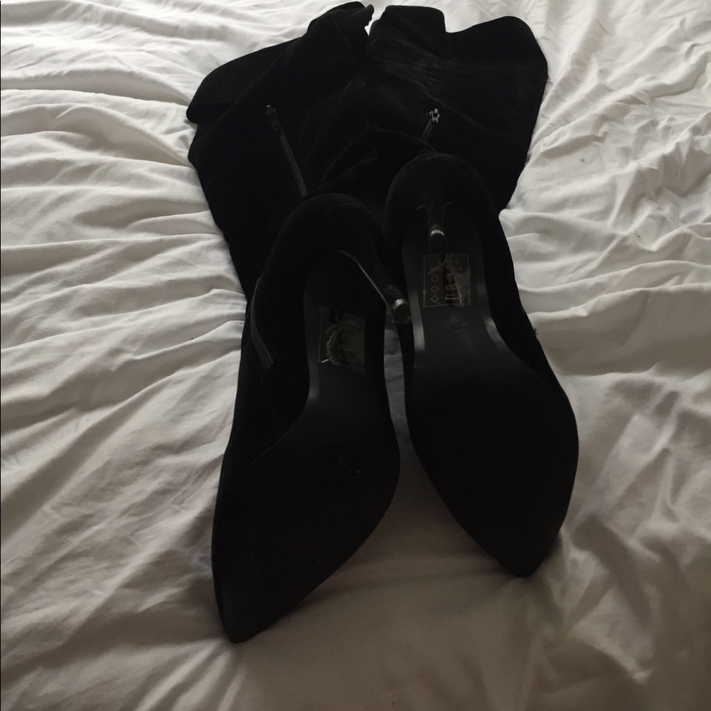 Black Over the Knee Boots - Picture 3 of 4