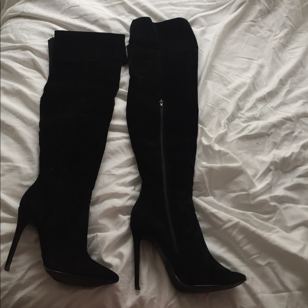 Black Over the Knee Boots - Picture 4 of 4