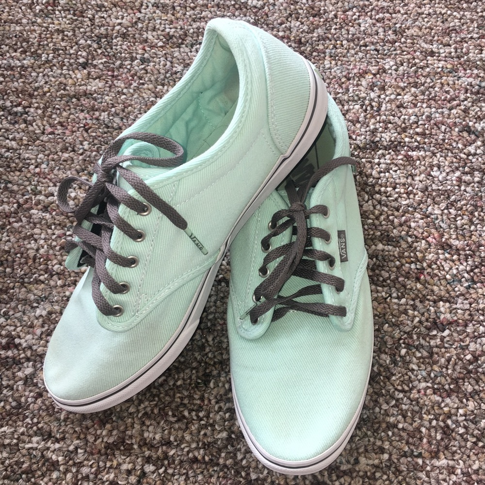 Women's Teal VANS Gray Laces Shoes Size 9