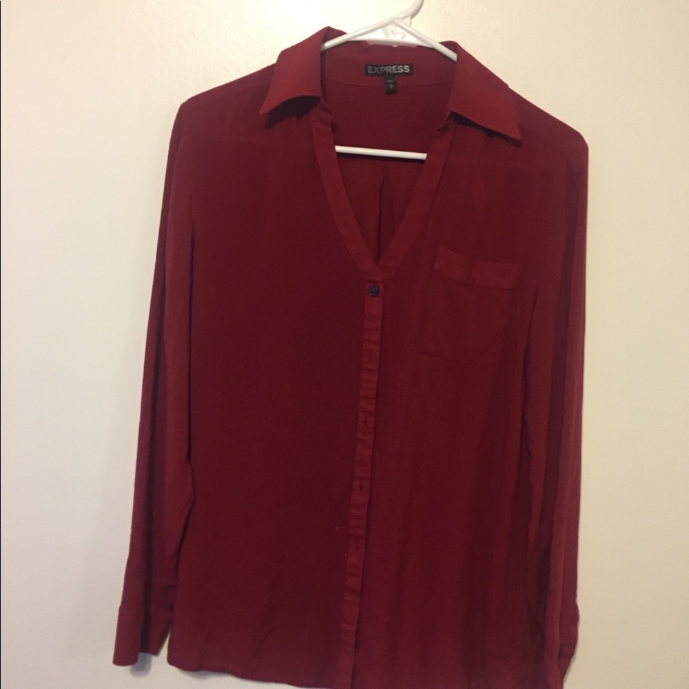 Beautiful red Express button down - Picture 2 of 3