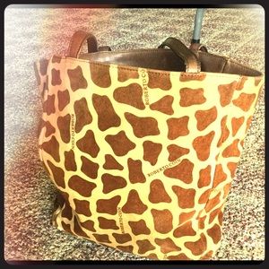 Roberto Coin suede giraffe shopper style Handbag