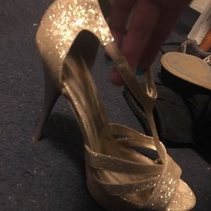 gold high heels size 10