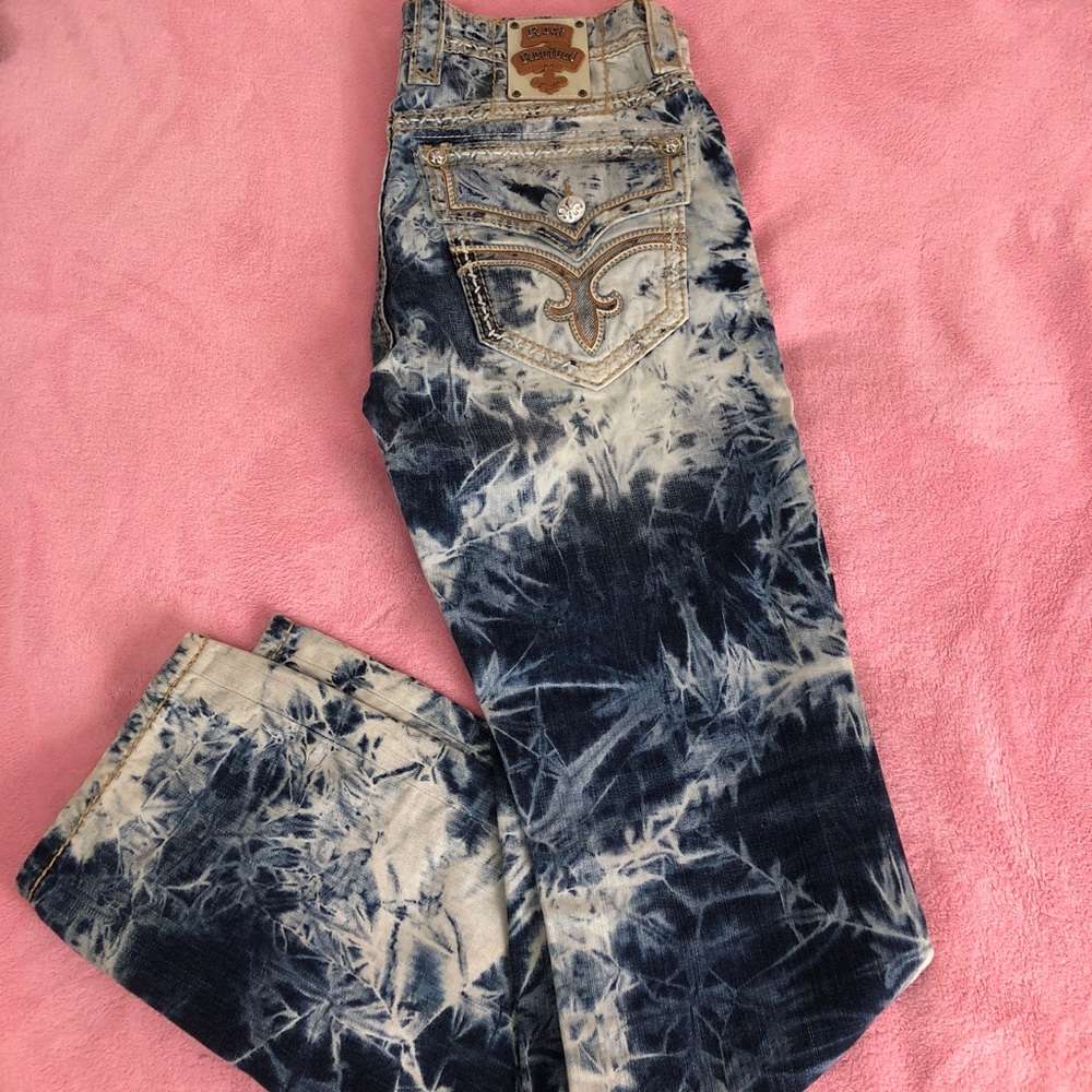 ROCK REVIVAL BLEACHED DENIM JEANS ONLY WORN ONCE