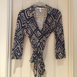 DVF silk wrap top
