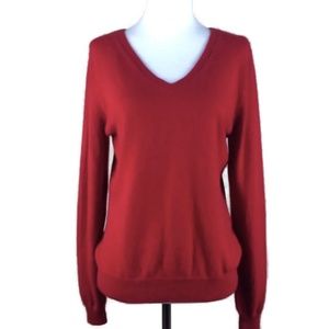Jaclyn Smith 100% Cashmere Red V-Neck Sweater