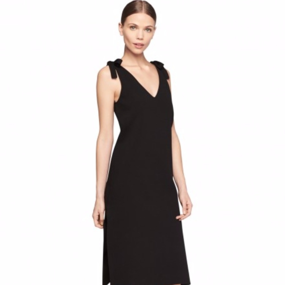 Milly Tie Shoulder V Neck Dress