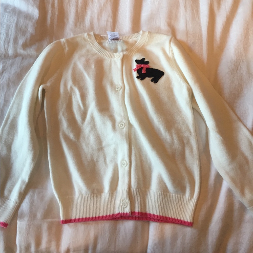 New Girls size 4T sweater white with Scottie dog