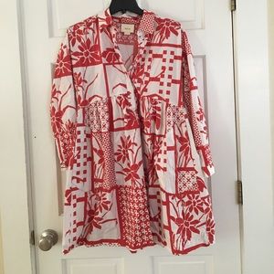 Anthropologie button down tunic dress